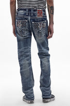 Benjey Straight Jeans in Medium Blue