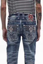 Benjey Straight Jeans in Medium Blue