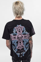 Cross Forme Tee in Black Dust/Pink/Blue