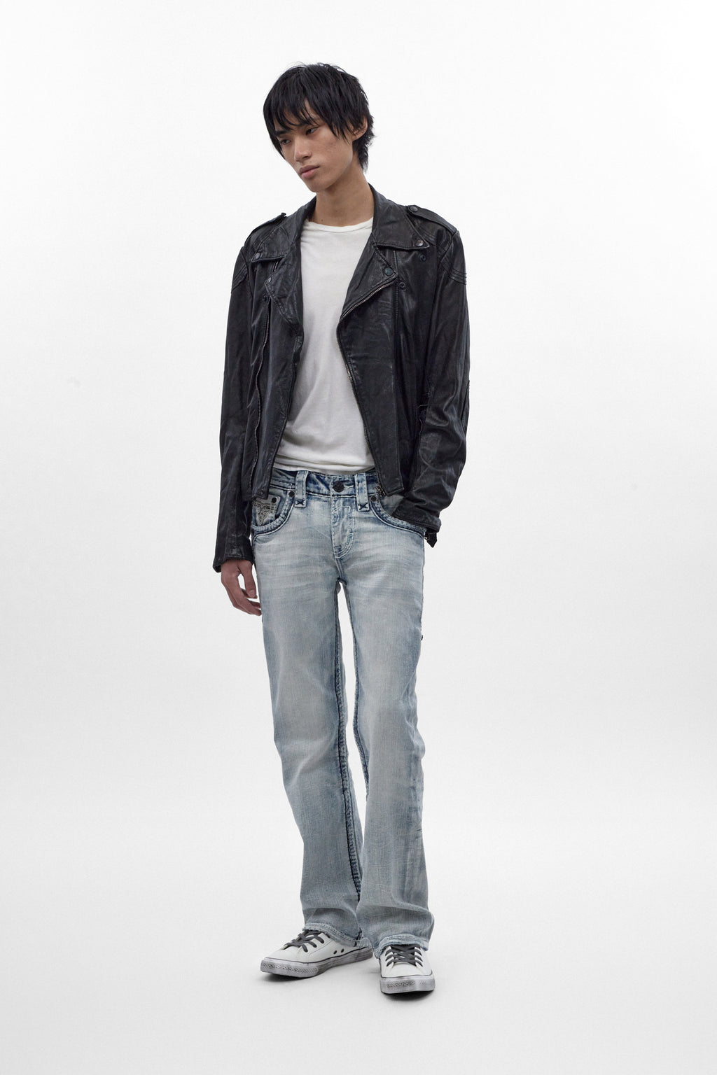 Brooks Slim Bootcut Jeans in Light Blue - Rock Revival®