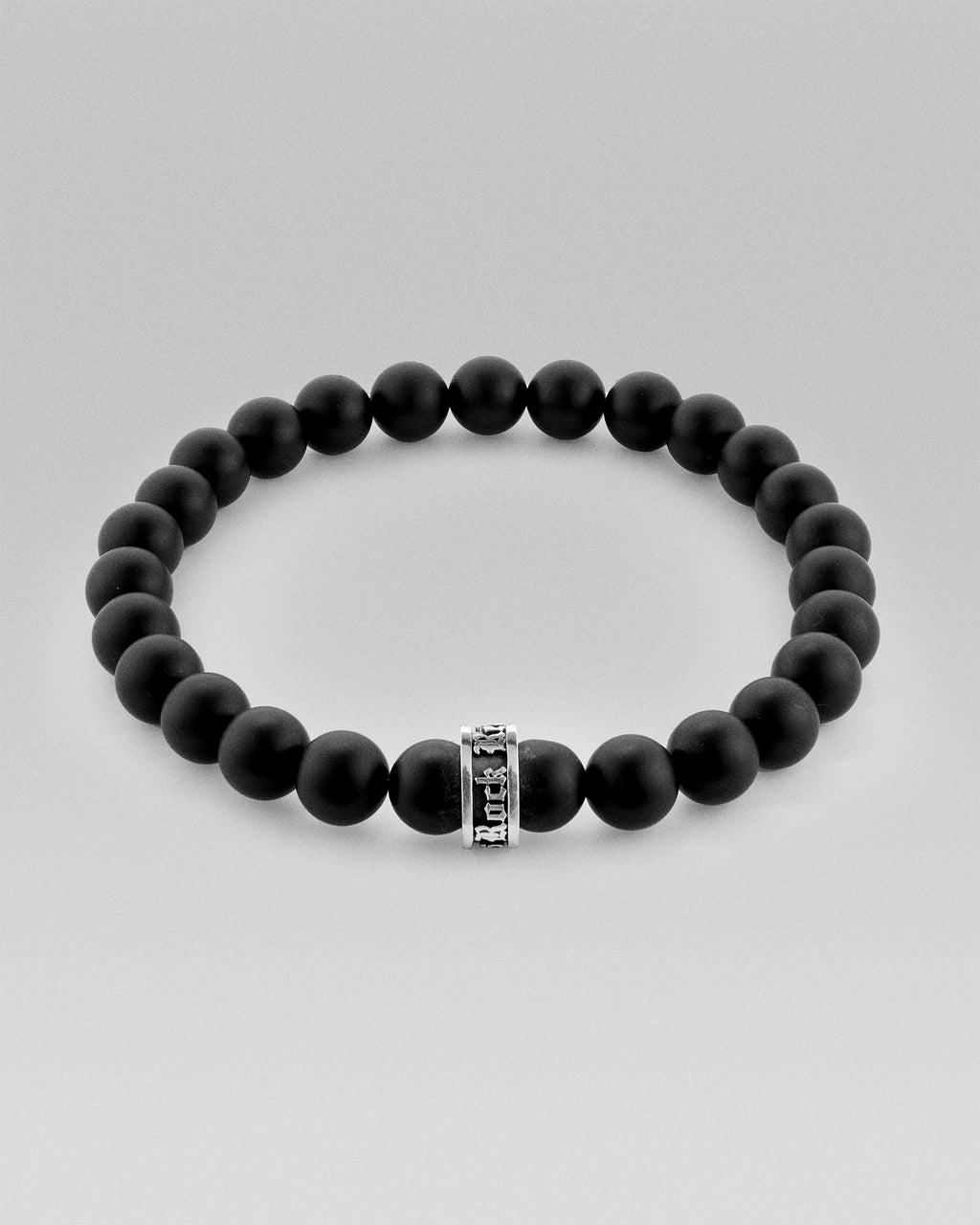 Matte Onyx Beaded Double RR Bracelet - Rock Revival®
