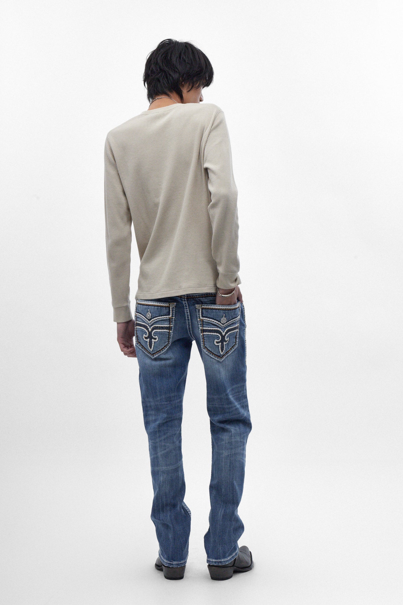 Caleb (J200R) Straight Jeans in Medium Blue (6/30/26-DESC+IMG) - Rock Revival®