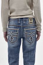 Caleb (J200R) Straight Jeans in Medium Blue (6/30/26-DESC+IMG) - Rock Revival®