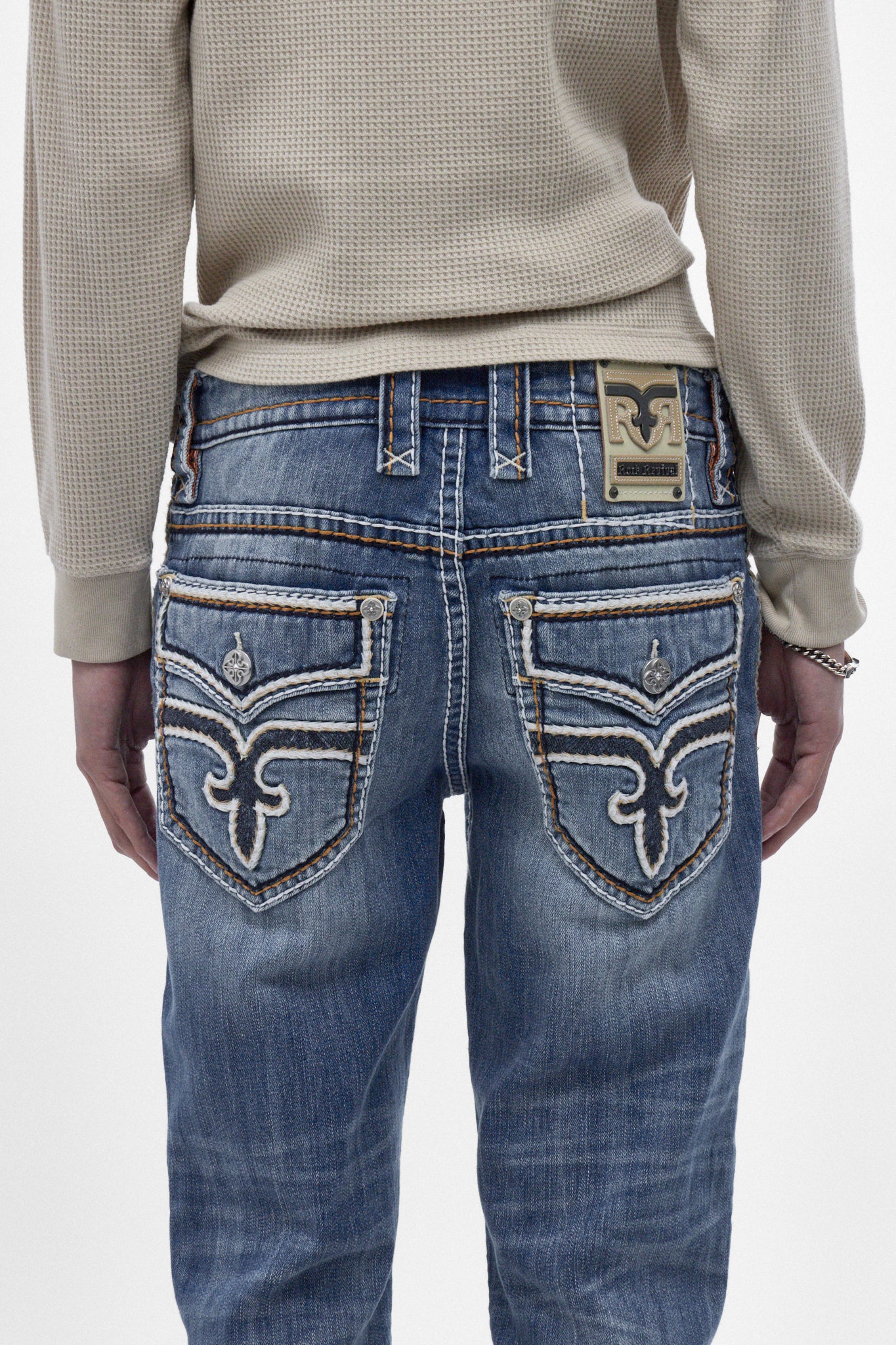 Caleb (J200R) Straight Jeans in Medium Blue (6/30/26-DESC+IMG) - Rock Revival®