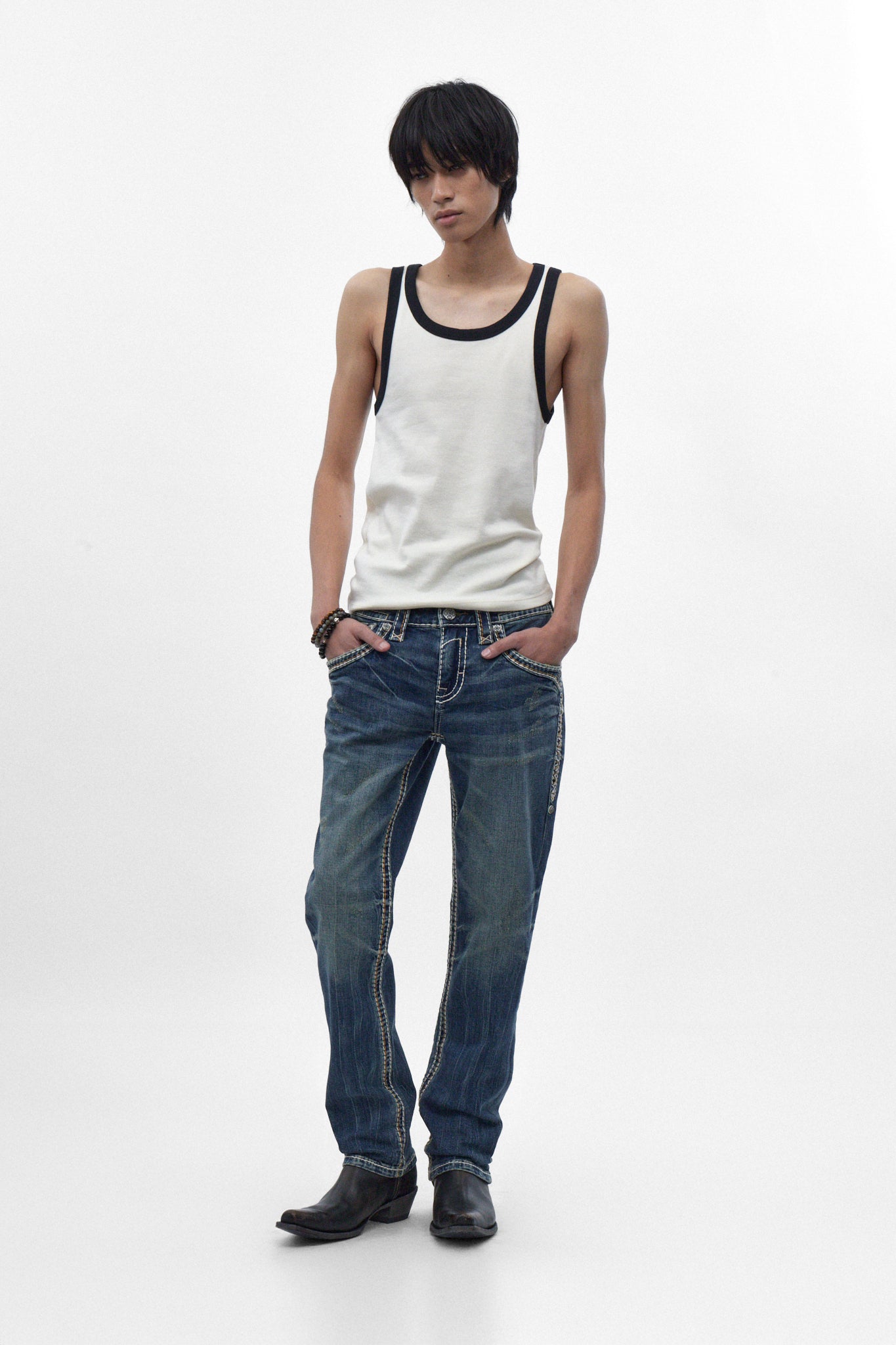 Callum Straight Jeans in Dark Blue (6/30/26-DESC+IMG) - Rock Revival®