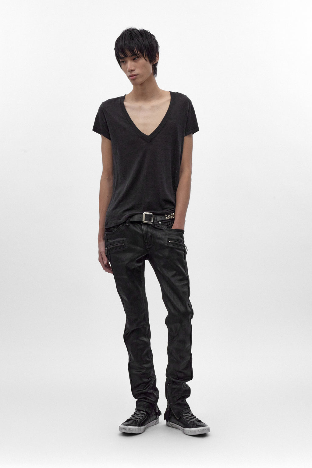 Low-Rise Skinny in Black Coating - Rock Revival®