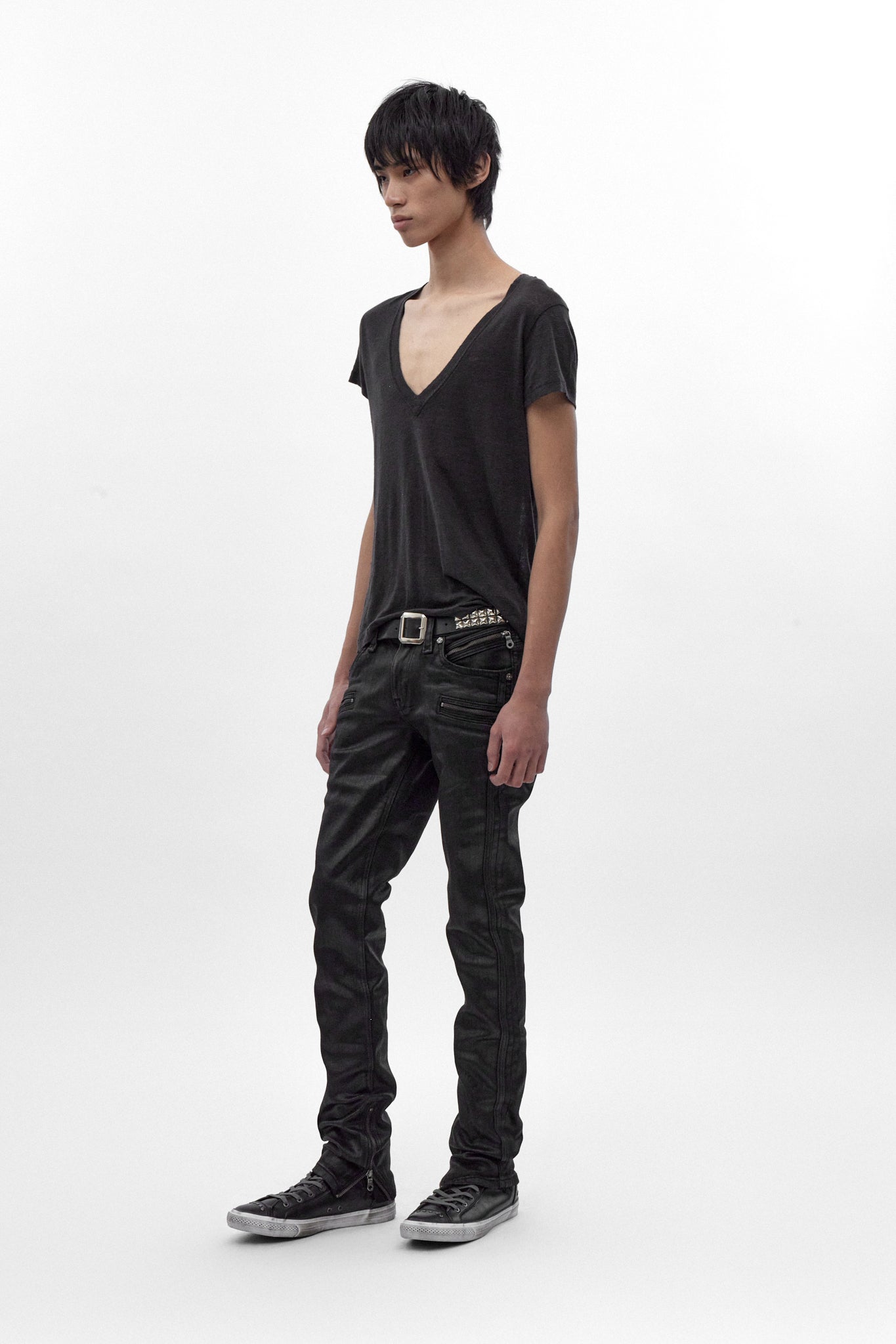 Low-Rise Skinny in Black Coating - Rock Revival®