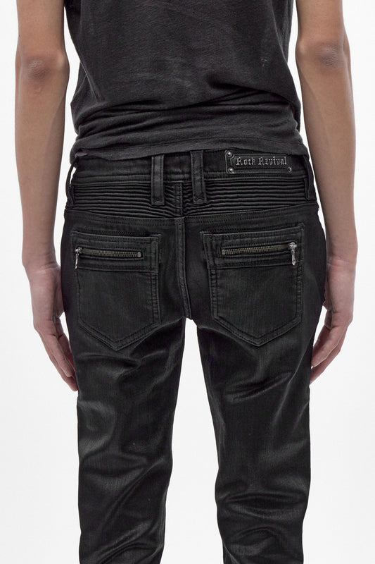 Low-Rise Skinny in Black Coating - Rock Revival®