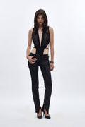 Camille Super Low-Rise Moto Skinny Jean in Coated Black - Rock Revival®