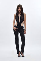 Camille Super Low-Rise Moto Skinny Jean in Coated Black - Rock Revival®