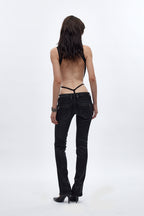 Camille Super Low-Rise Moto Skinny Jean in Coated Black - Rock Revival®