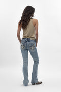 Carly (B200L) Mid-Rise Bootcut Jeans in Light Blue (5/30/26-DESC) - Rock Revival®