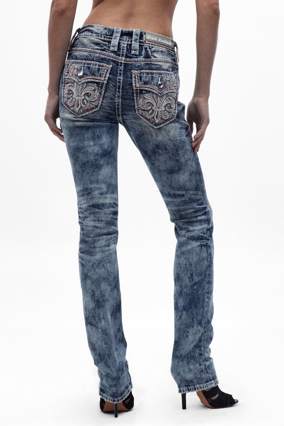 Carly Mid-rise Straight Jeans in Acid Blue