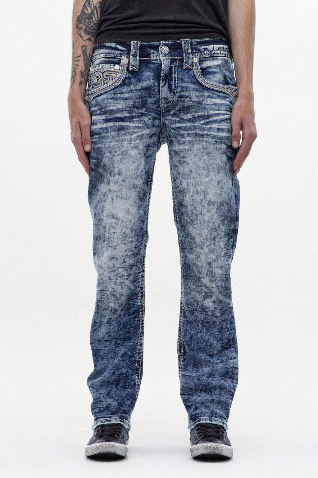 Cayden Straight Jeans in Acid Blue