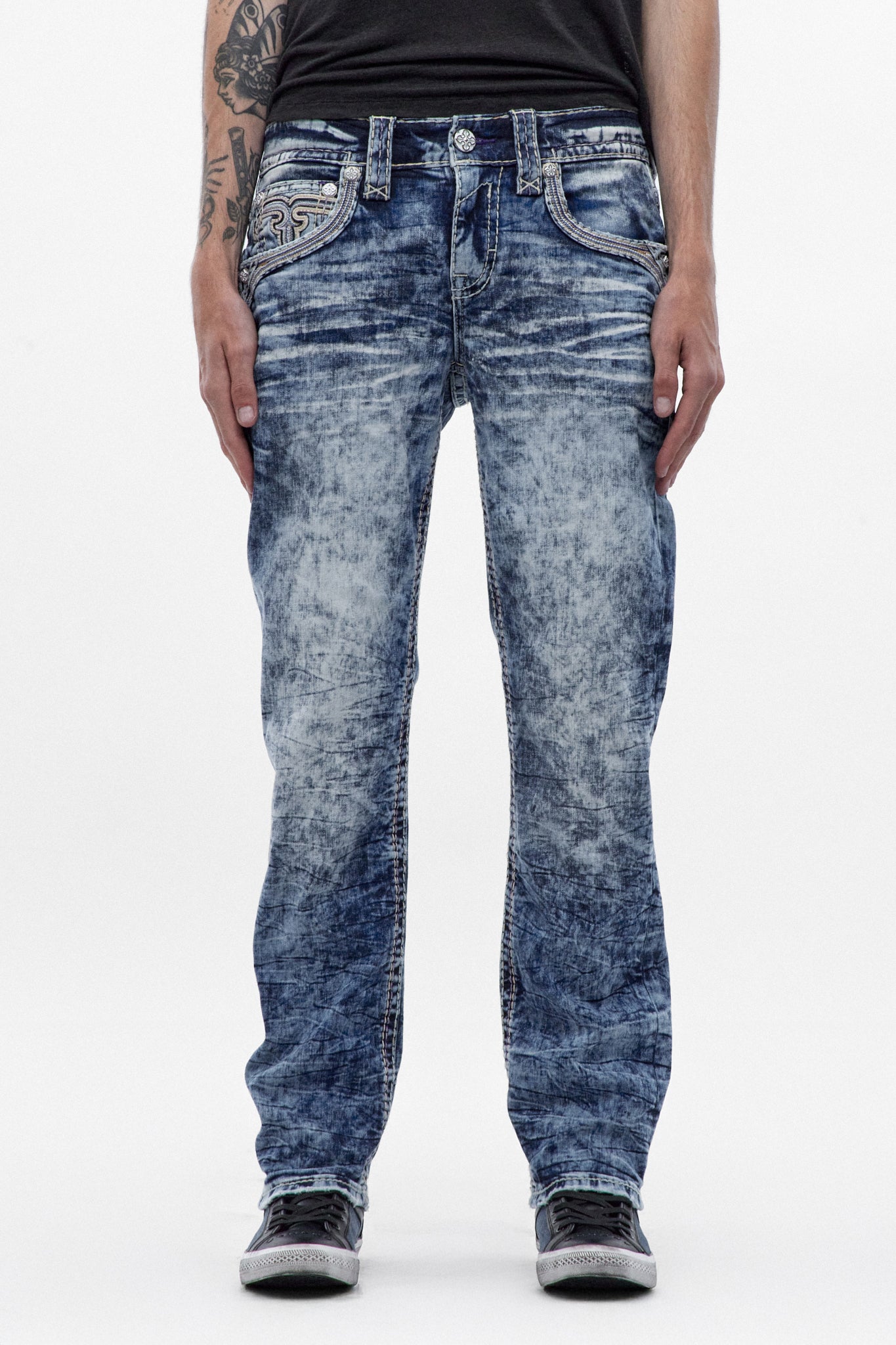 Cayden Straight Jeans in Acid Blue