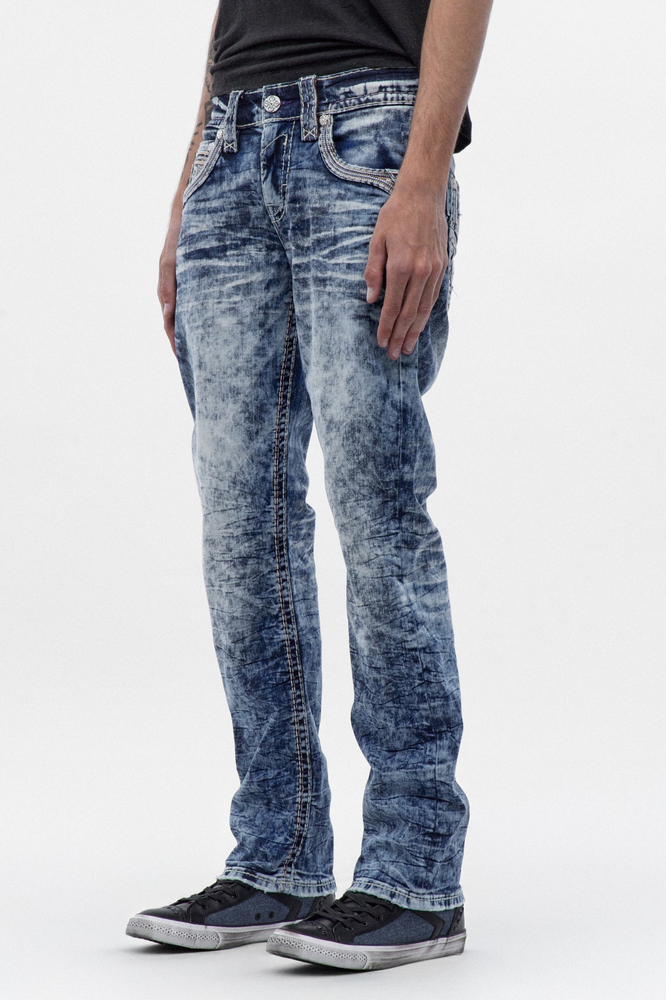 Cayden Straight Jeans in Acid Blue