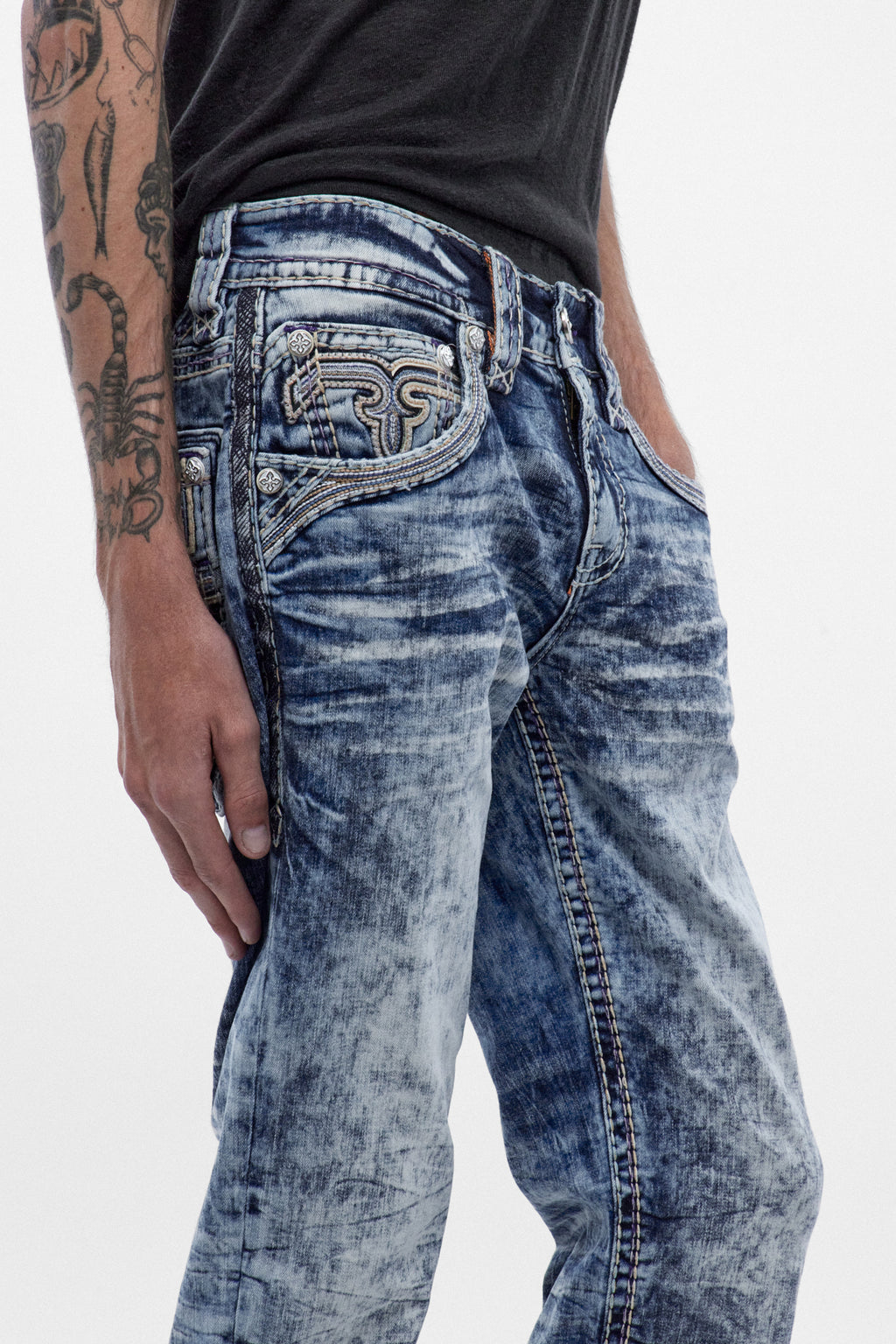 Cayden Straight Jeans in Acid Blue