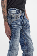 Cayden Straight Jeans in Acid Blue