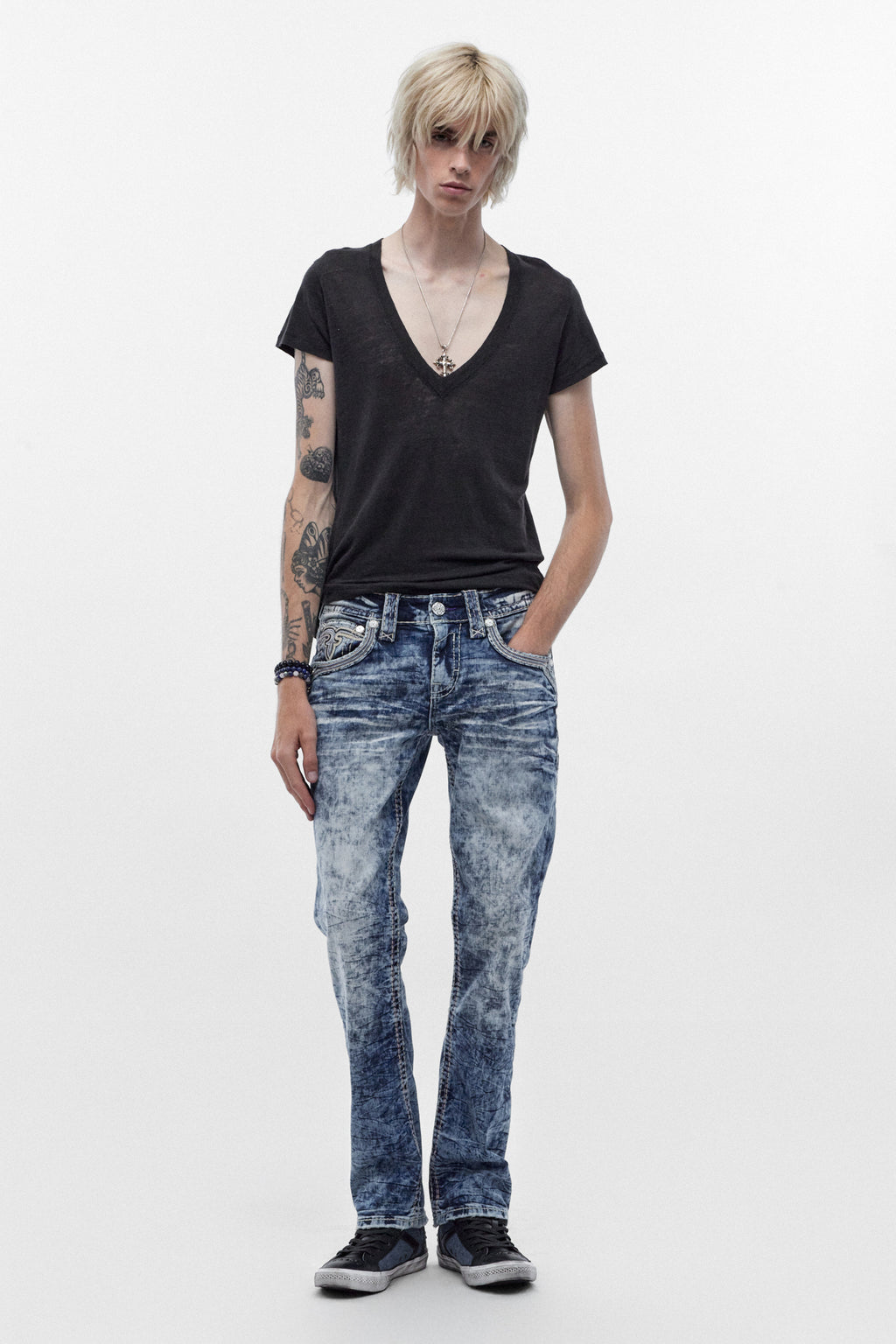 Cayden Straight Jeans in Acid Blue