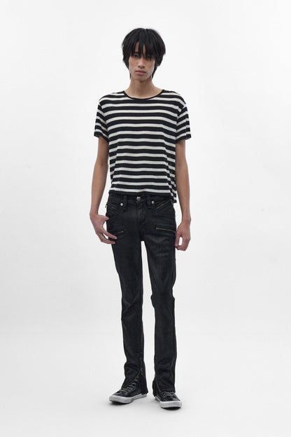 Charlie Slim Jeans in Black Coating on Black - Rock Revival®