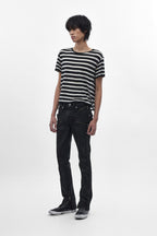 Charlie Slim Jeans in Black Coating on Black - Rock Revival®