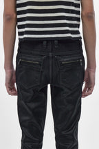 Charlie Slim Jeans in Black Coating on Black - Rock Revival®