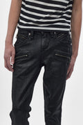 Charlie Slim Jeans in Black Coating on Black - Rock Revival®