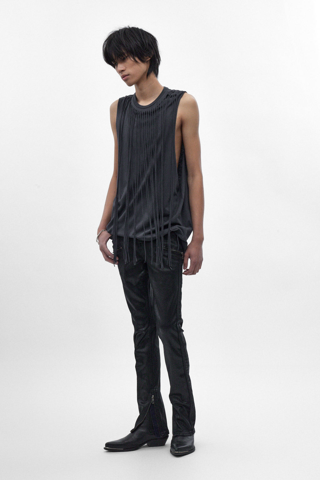 Charlie Slim Jeans in Black Coating on Denim - Rock Revival®