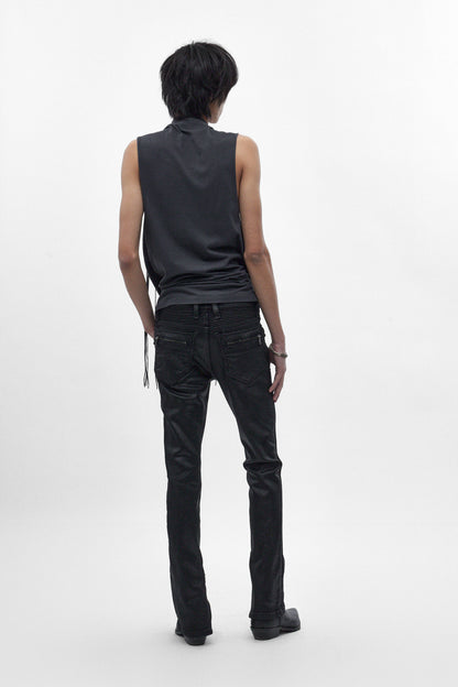 Charlie Slim Jeans in Black Coating on Denim - Rock Revival®