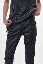 Charlie Slim Jeans in Black Coating on Denim - Rock Revival®