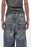 Colossus Jeans, By Jaded London in Medium Blue (M) - Rock Revival®
