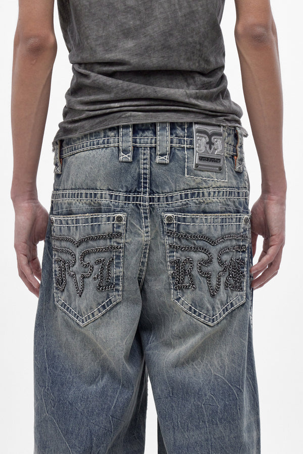 Colossus Jeans de Jaded London en azul medio (M)