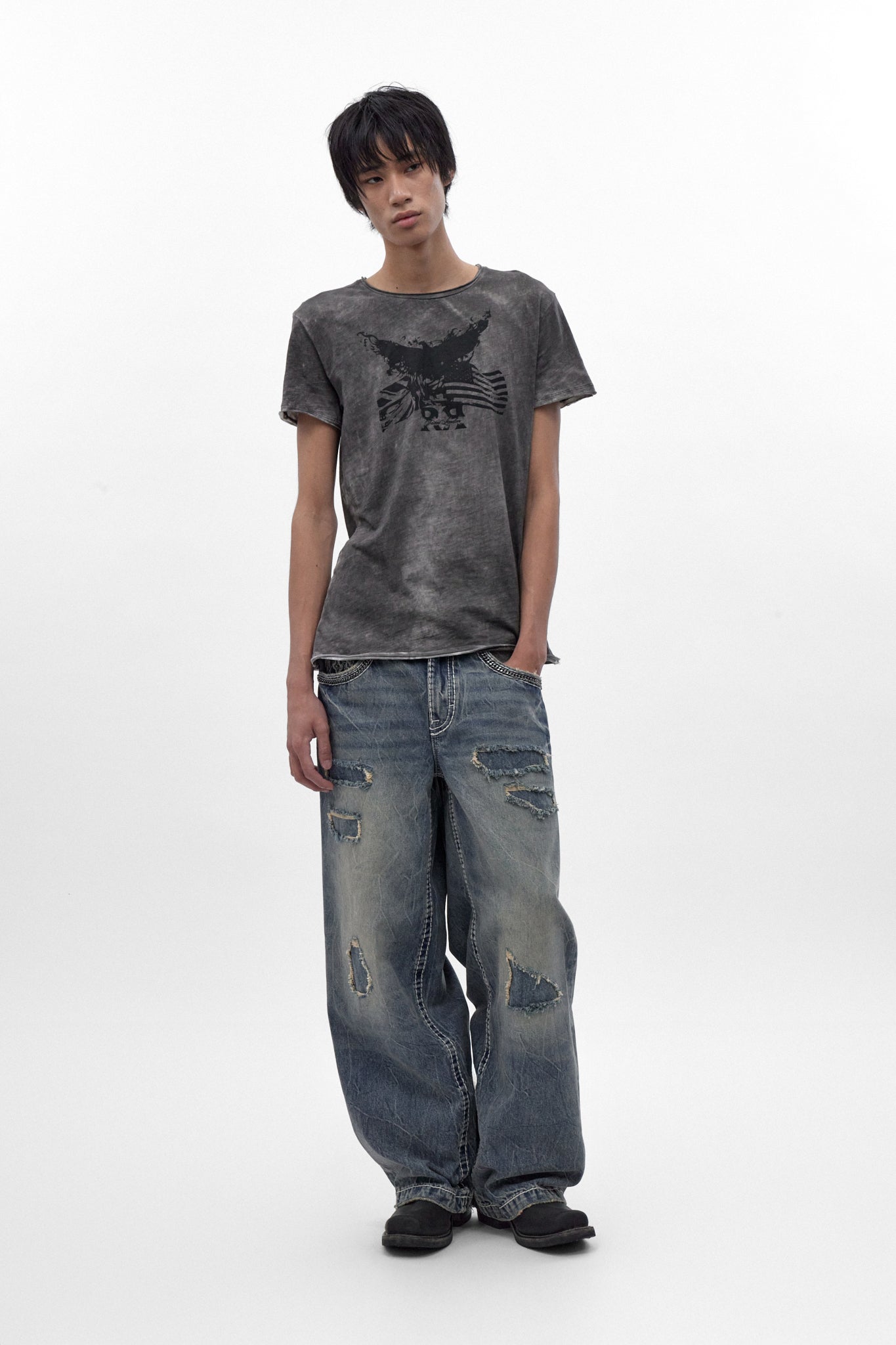 Colossus Jeans, By Jaded London in Medium Blue (M) - Rock Revival®