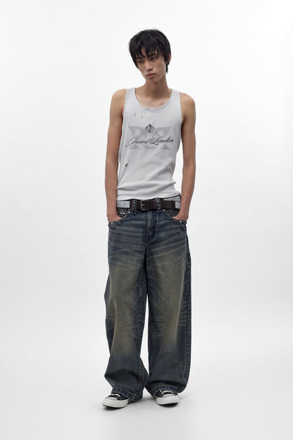 Colossus jeans, By Jaded London in Dark Blue (M) - Rock Revival®