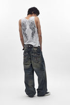 Colossus jeans, By Jaded London in Dark Blue (M) - Rock Revival®