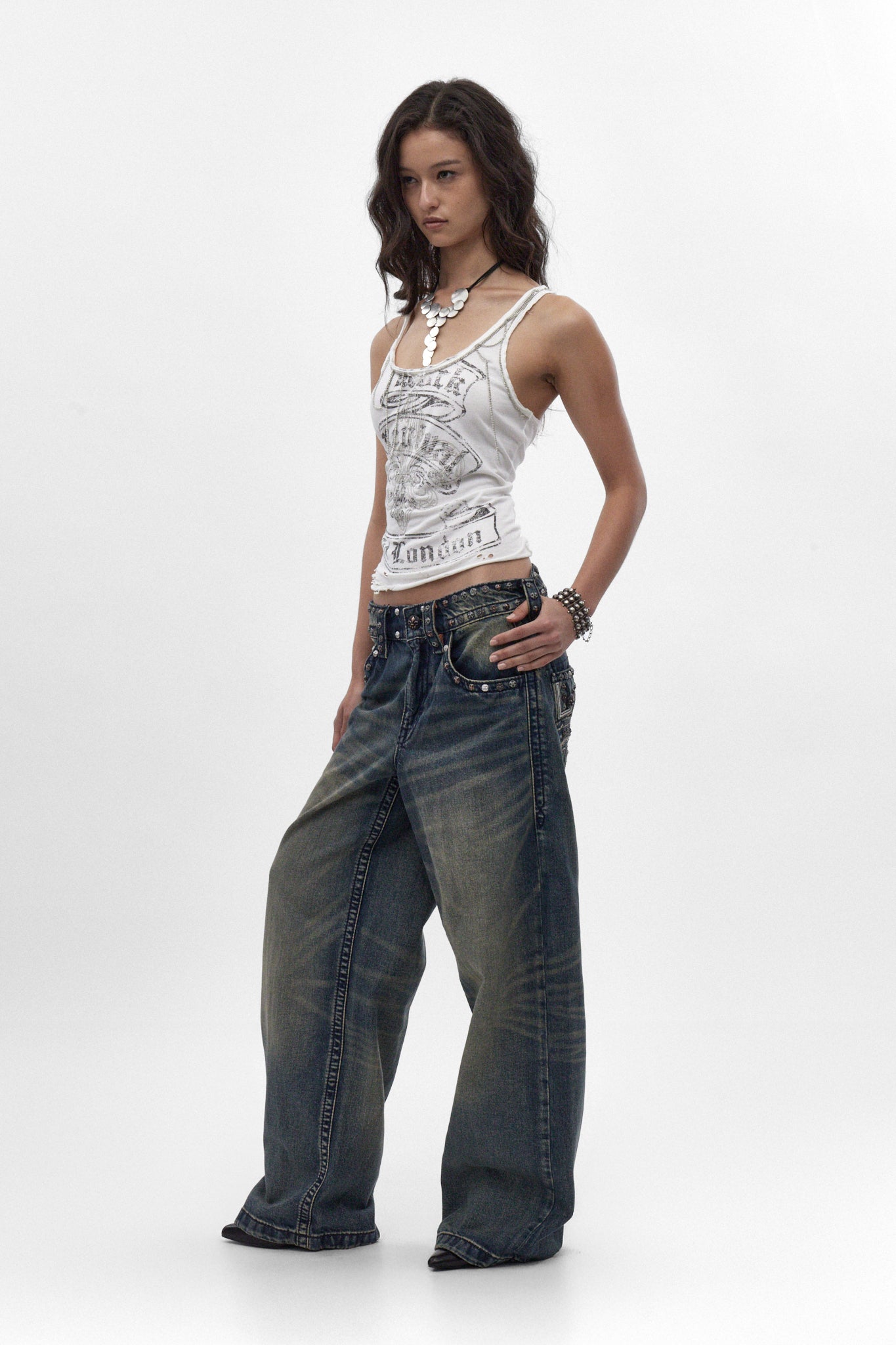 Colossus jeans, By Jaded London in Dark Blue (W) - Rock Revival®