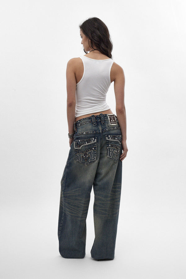 Colossus jeans, By Jaded London in Dark Blue (W)