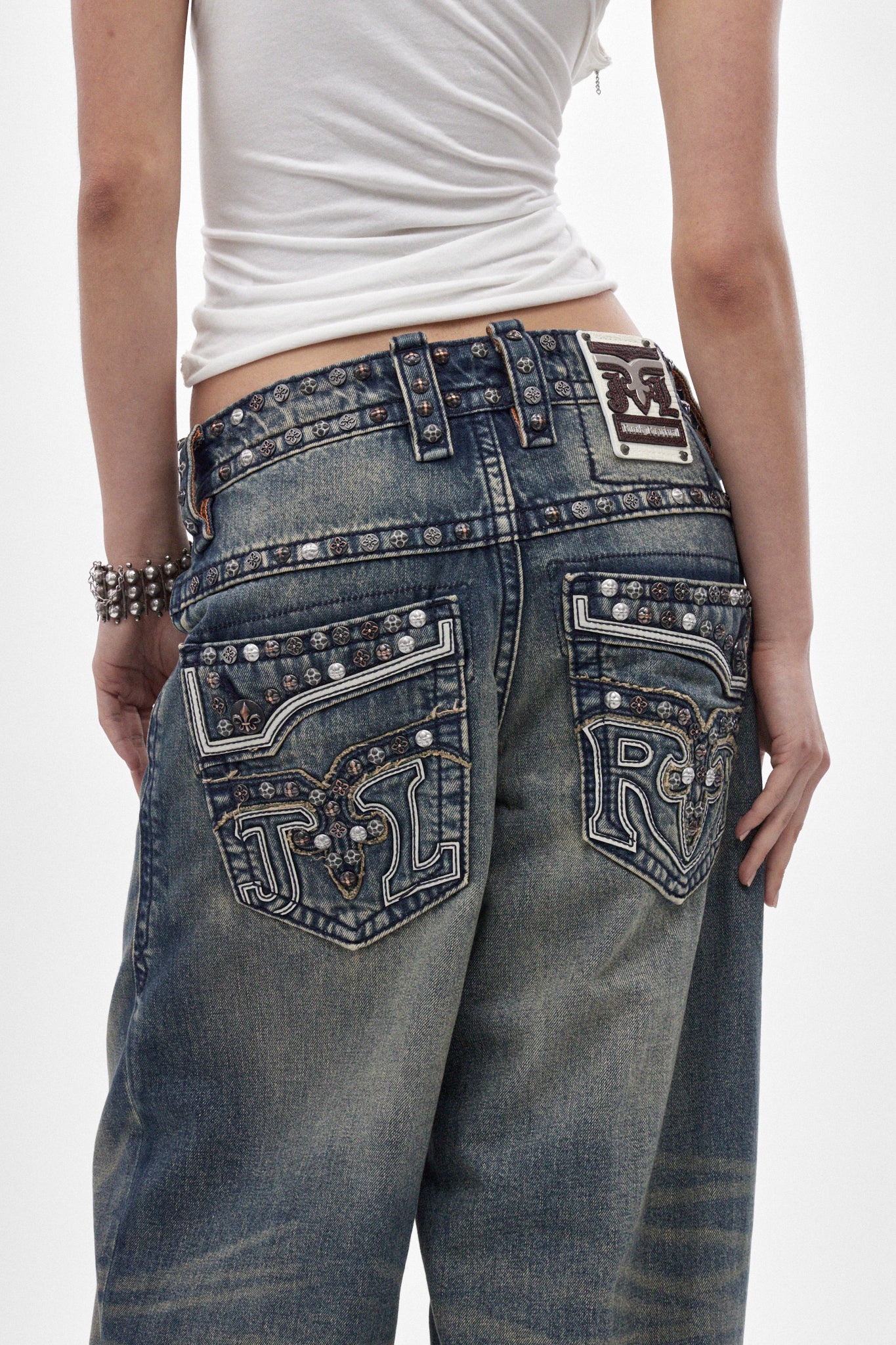Colossus jeans, By Jaded London in Dark Blue (W) - Rock Revival®