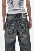 Colossus jeans, By Jaded London in Dark Blue (M) - Rock Revival®