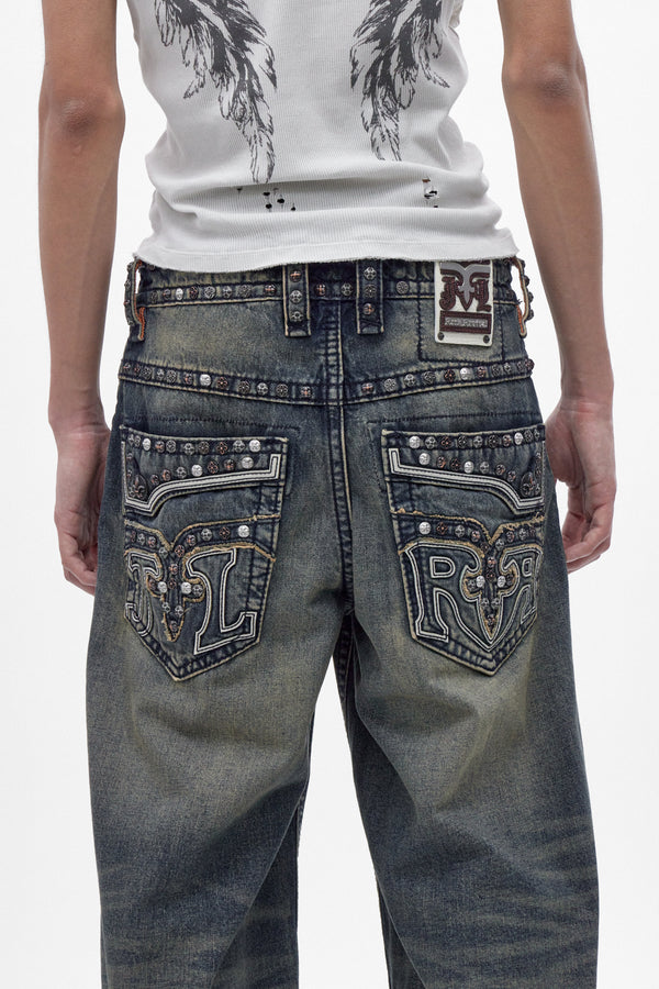 Colossus jeans, By Jaded London in Dark Blue (M)