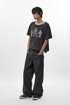 (JMT6545) Rock Revival by Jaded London Distressed Cropped T-Shirt (JLxRCRV) (M) - Rock Revival®