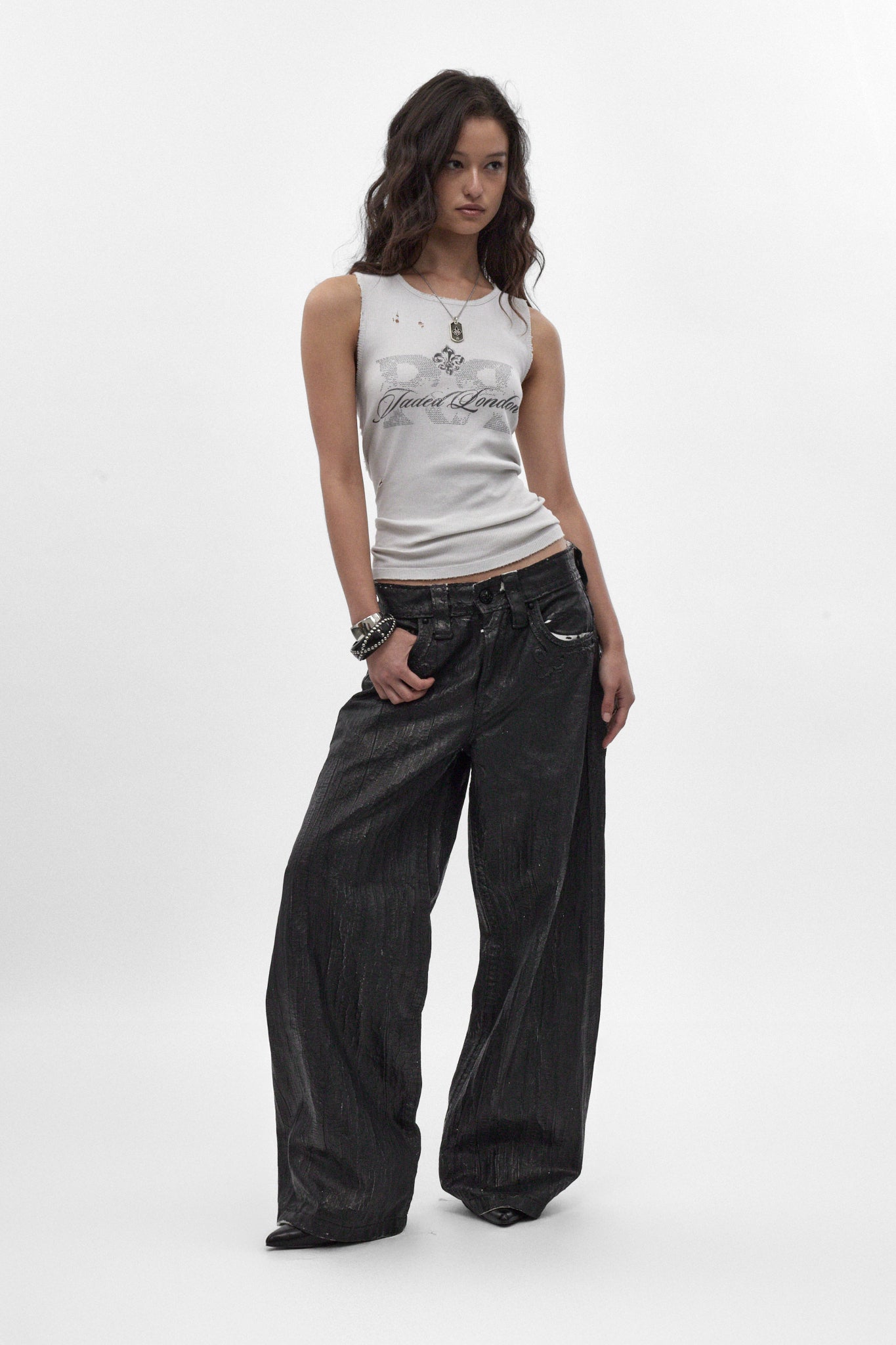 Colossus jeans, By Jaded London in Black Coating - Rock Revival®