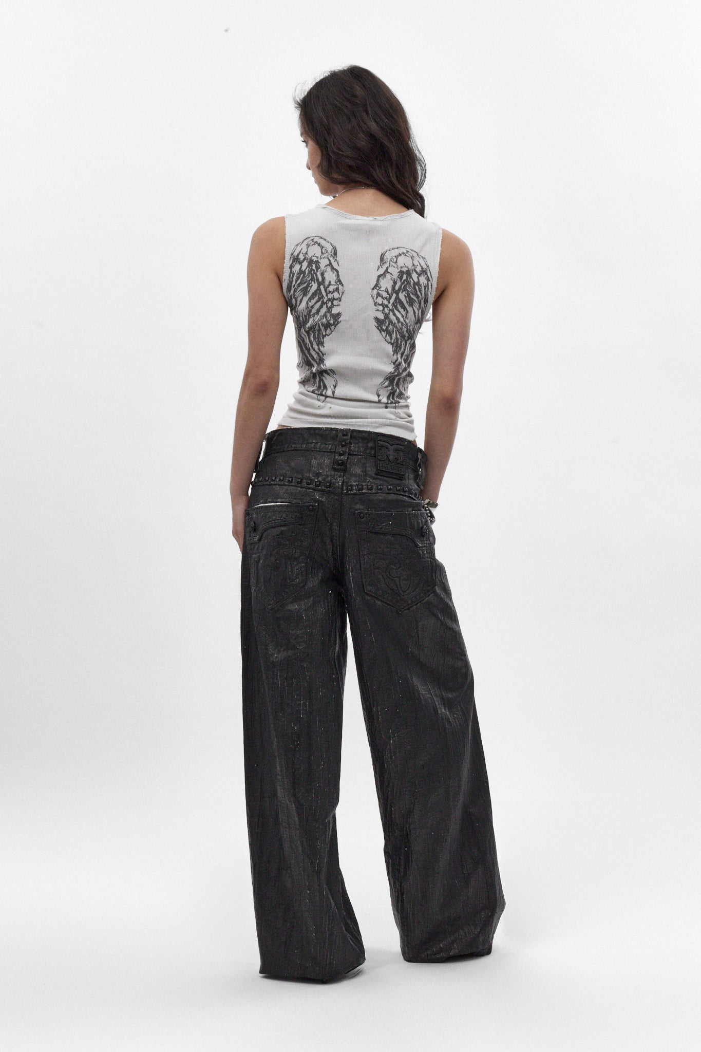 Colossus jeans, By Jaded London in Black Coating - Rock Revival®