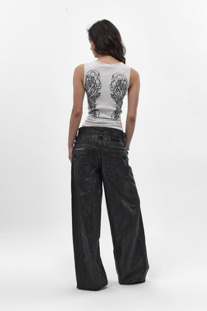Colossus jeans, By Jaded London in Black Coating - Rock Revival®