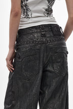 Colossus jeans, By Jaded London in Black Coating - Rock Revival®