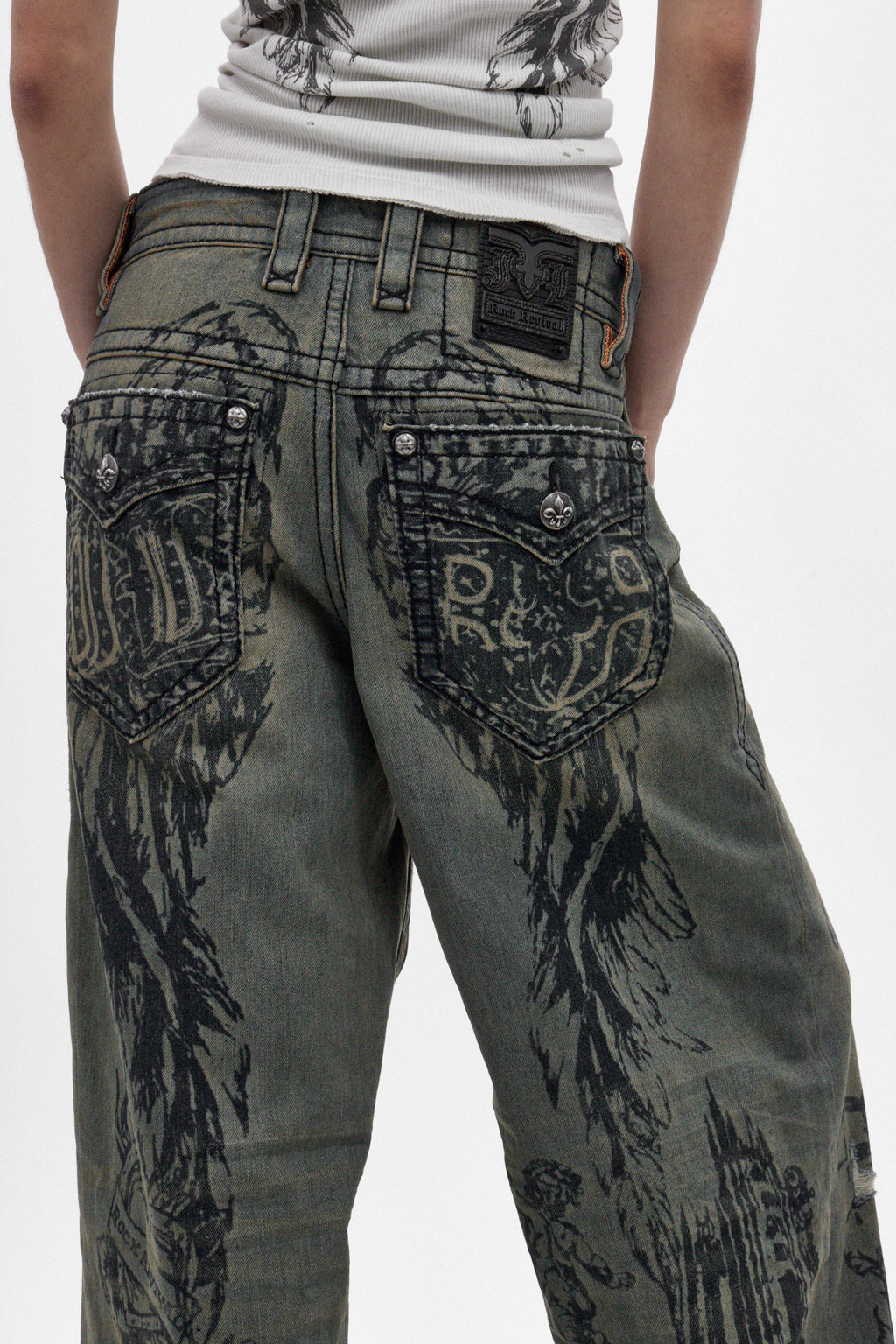 Rock Revival by Jaded London Colossus Jeans in Vintage Blue (W) - Rock Revival®