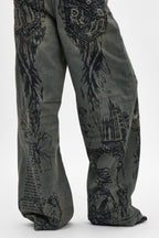 Rock Revival by Jaded London Colossus Jeans in Vintage Blue (W) - Rock Revival®