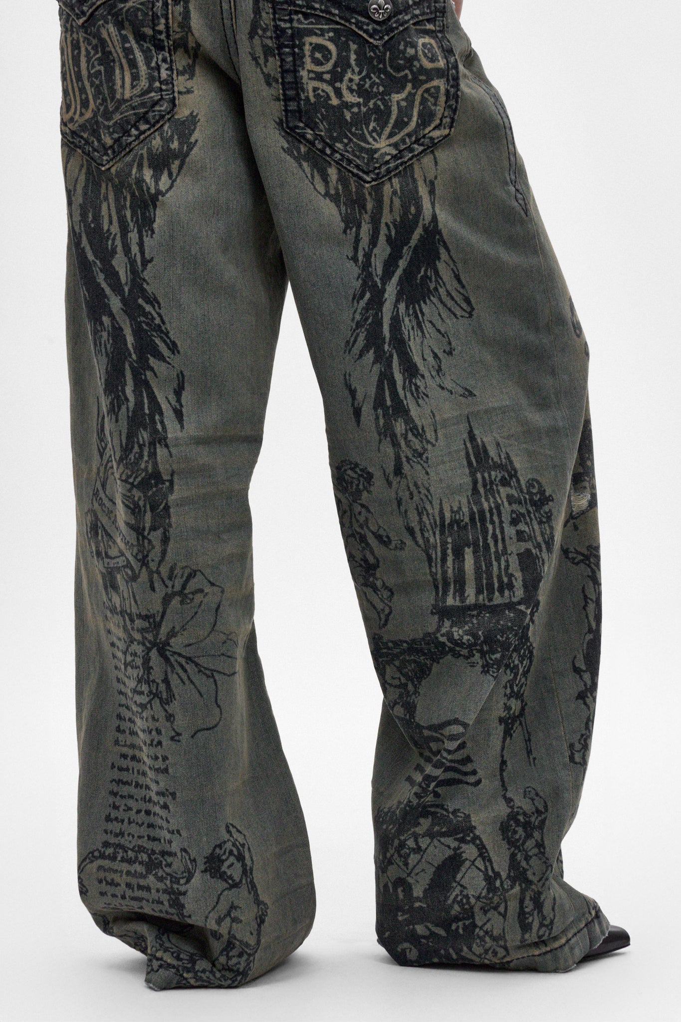 Rock Revival by Jaded London Colossus Jeans in Vintage Blue (W) - Rock Revival®