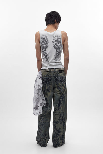 Rock Revival by Jaded London Colossus Jeans in Vintage Blue (M) - Rock Revival®