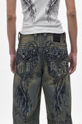 Rock Revival by Jaded London Colossus Jeans in Vintage Blue (M) - Rock Revival®